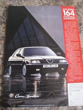 ALFA ROMEO 164 NATURAL SUPREMACY RANGE CARS CUORE SPORTIV 1992 ADVERT A4 FILE 26