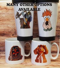 MUPPET CHARACTERS, COFFEE MUGS OR PLASTIC  BEAKERS. MANY OPTIONS