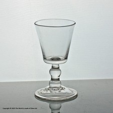 Georgian bucket bowl dram glass, folded foot