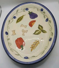 Rayware - Large Oval Table / Serving Dish 39 Cms X 28 Cms -Vegatable Pattern