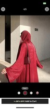 Wine Long Length Abaya for Women Scarf Not Included Wine Overall Dress. New