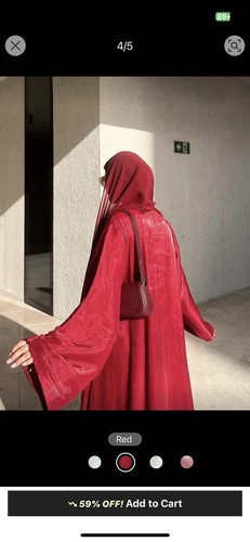 Wine long length abaya eid - wine,