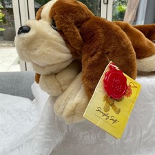 KEEL TOYS SIMPLY SOFT BASSET HOUND DOG SOFT TOY - LENGTH 10” (25cm)