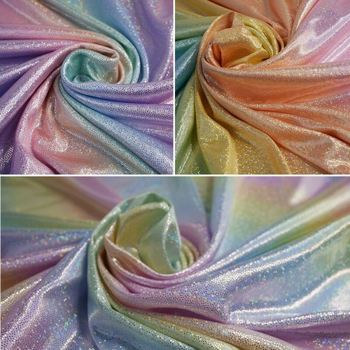 Stretch rainbow foil - stretch, fabric