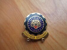 VINTAGE 70S SHEFFIELD TIGERS SPEEDWAY GLADMAN & NORMAN ENAMEL BIKE PIN BADGE