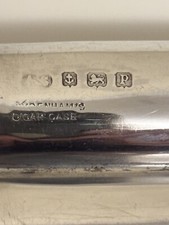 Antique Silver Triple CHEROOT / CIGAR case Gilded Interior ALBERT SYDENHAM 1914