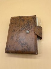 Retro Brown Plastic Leather Look 2 Deck Playing Card Holder Wallet & Cards 