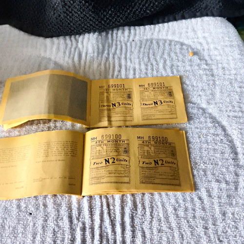 Antique ration coupon book - ration,