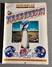 AMERICAN FOOTBALL MAGAZINE ** TOUCHDOWN ** VOL 4 NO 11 ** SUPERBOWL XXI PREVIEW
