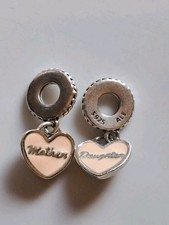 Genuine Pandora silver 925 ALE 2 Piece Mother Daughter bracelet charms