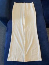 Zara Women's Trousers Size L White Lightweight Wide-Leg