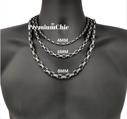 Mens byzantine box necklace - mens,