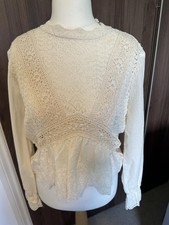 Zara Cream Crochet Lace Blouse