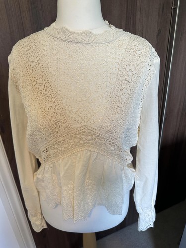 Zara cream crochet - cream, blouse