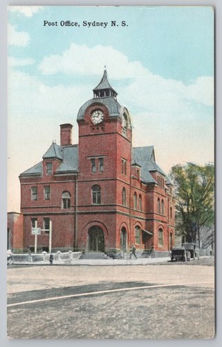 Postcard post office building - office,
