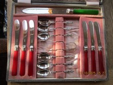 Boxed Afternoon Tea Set for 6. Apostle Spoons, Sugar Tongs Butter Knives, Carver