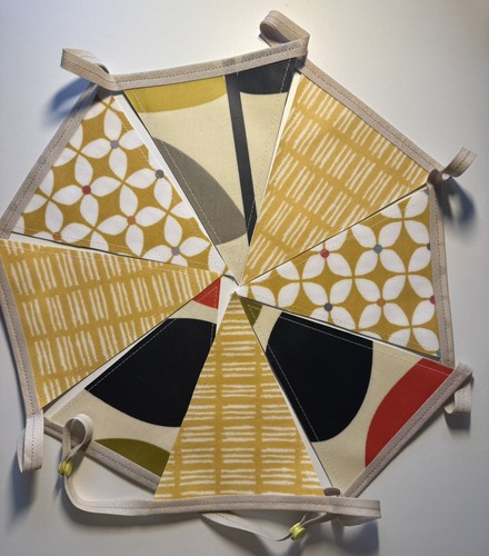 Handmade oilcloth bunting - handmade,