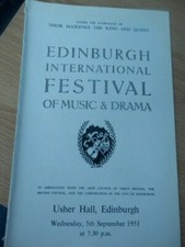 THE BBC SCOTTISH  ORCHESTRA  -  EDINBURGH FESTIVAL - PROGRAMME  - 1951