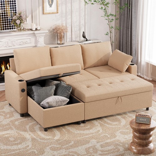 Leather sleeper sofa bed - sofa,
