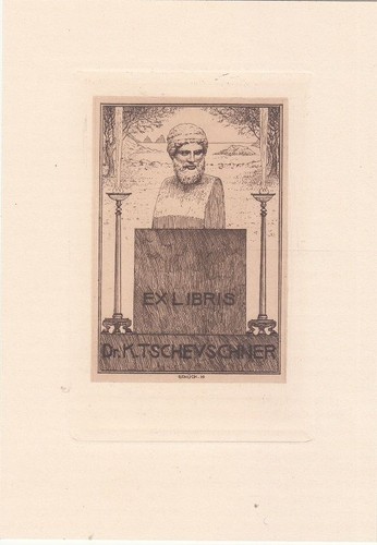 Exlibris bookplate radierung - exlibris,