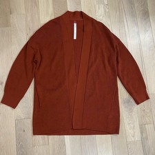 Lululemon Merino Wool-Blend Ribbed Long Wrap Sweater Size 10 Cayenne W3GKBS