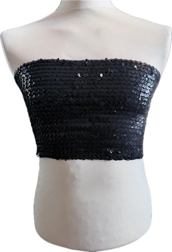 Vintage evita black sequin top - evita,