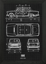 Fiat 1300 1961 Framed Wall Art