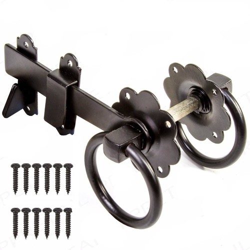Black gate latch vintage - black,