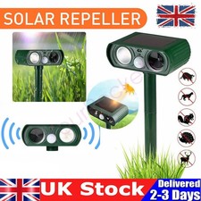 2X Ultrasonic Cat Dog Fox Pest Motion Sensor Repeller Scarer Deterrent Repellent