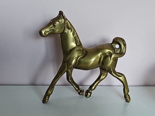 Vintage solid brass horse - brass,