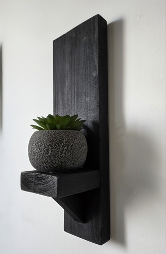 Wall mounted black wooden - mounted,