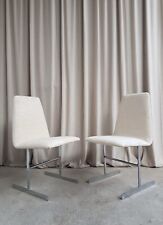 Vtg Mid Century Italian Style Chrome Set Of 2 Dining Chairs By Pieff Scandi R678