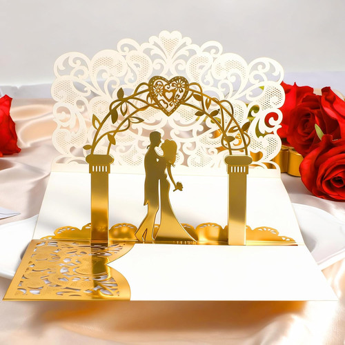Pop wedding card - up,