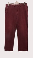 JAMES PRINGLE AUBERGINE VELVET NEEDLECORD CHINO STYLE TROUSERS. WAIST: 36ins