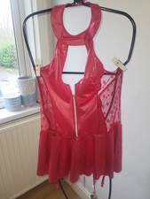  Bodysuit  suspender Redish