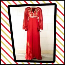 Janice Wainwright  C1970-74 DRESS Dark Red    Size UK 14  Poland St.   438 G