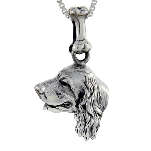 Sterling silver english cocker - silver,