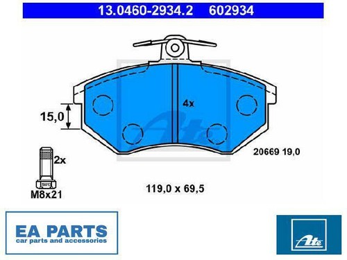 Brake pad set disc - pad, for