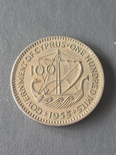 Cyprus 100 mils 1955 - cyprus,