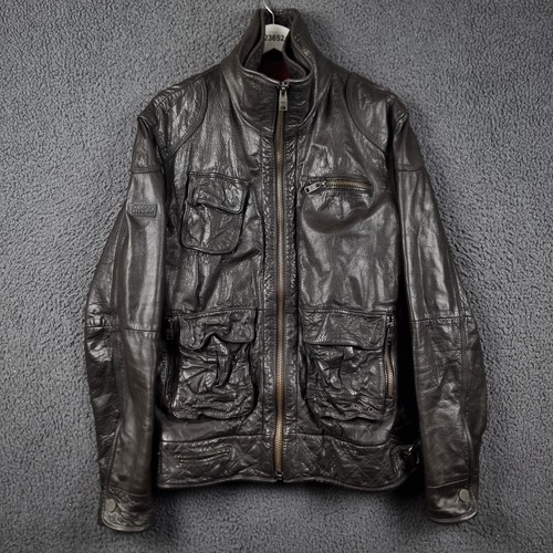 Superdry leather jacket mens - leather,