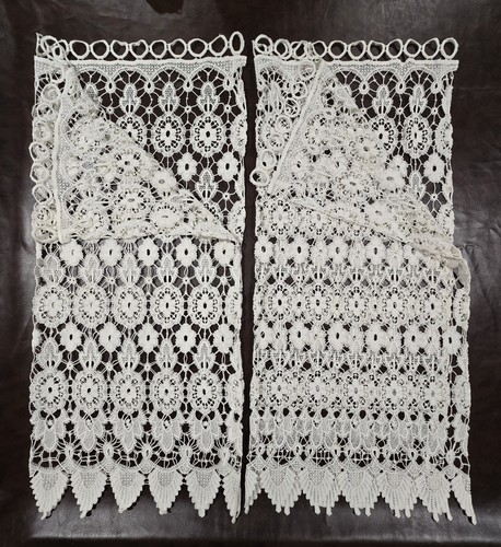 Macrame crochet lace vtg set - macrame,