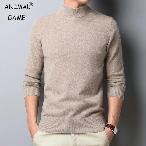 Men mock neck sweater solid - neck,