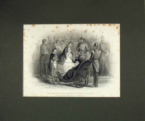 Original old antique print - old,