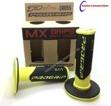 PRO GRIP 801 BLACK / FLUO YELLOW MX HANDLEBAR GRIPS for KAWASAKI KXF250 KXF450