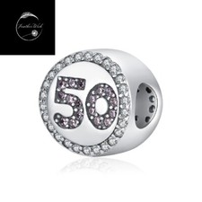 Sterling Silver 925 Charm 50th