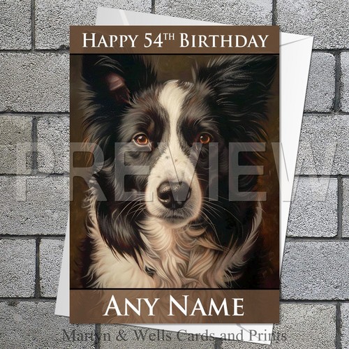 Border collie birthday card - collie,