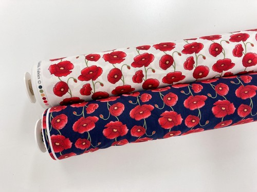 Poppies cotton fabric poplin - cotton,