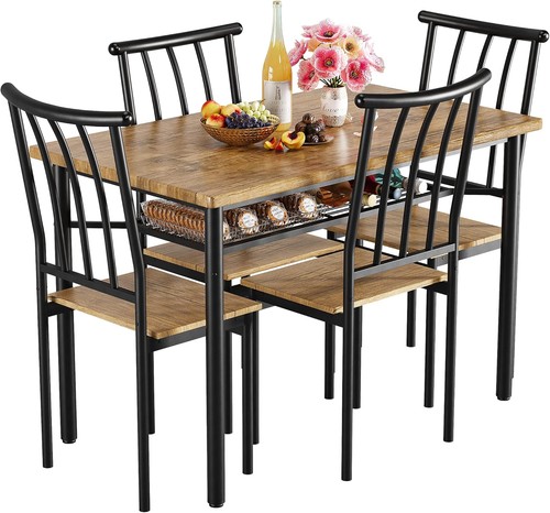 5pcs kitchen dining set wooden - 5pcs,