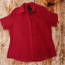 Wardrobe Dark Red Short Sleeve Blouse With Camisole Size 12  *New With Tags*