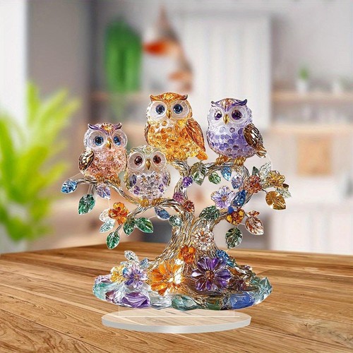 Acrylic flat owl ornament - acrylic, 2d